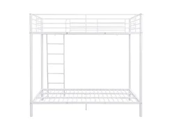 Beliche de metal branco com 2 camas de 140 x 190 cm + colchão - GEMINI
