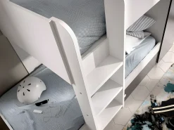 Beliche e armário 3 x 90 x 190 cm antracite e branco com colchões. ANTHONY