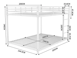 Beliche em ferro para criança 140x200cm - Branco