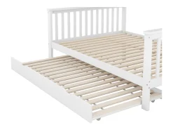 Beliche em madeira - 2x90x200cm + 140x200cm - com escada de arrumação - Branco