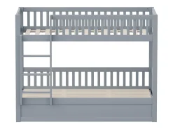 Beliche Infantil - 2 x 90 x 200 cm - com Arrumação Hidráulica - Resistente e Durável - Pinho + Contraplacado + MDF - Cinza