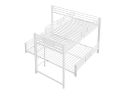 Beliche infantil em metal em formato de L - 90 x 200 cm + 140 x 200 cm - metal - branco