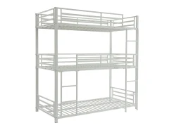 Beliche triplo 3 x 90 x 190 cm em metal branco - ELOUAN III