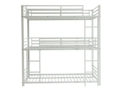 Beliche triplo 3 x 90 x 190 cm em metal branco - ELOUAN III