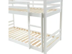 Beliche triplo 3 x 90 x 200 cm madeira de pinho branco com colchão - VAGAR