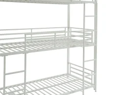 Beliche triplo 3 x 90 x 190 cm em metal branco + colchão - ELOUAN III