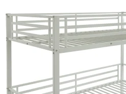 Beliche triplo 3 x 90 x 190 cm em metal branco + colchão - ELOUAN III