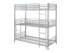 Beliche triplo 3 x 90 x 190 cm em metal prateado - ELOUAN III