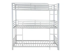 Beliche triplo 3 x 90 x 190 cm em metal prateado - ELOUAN III