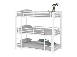 Beliche triplo - 3x90x200cm - estrutura em ferro - Branco