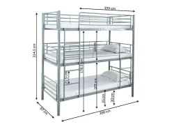Beliche Triplo 90cm Metal Branco