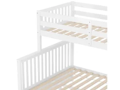 Beliche 90x200 + 140x200 cm - com 2 gavetas - escada com armazenamento e barras de segurança - Branco (colchão não incluído)