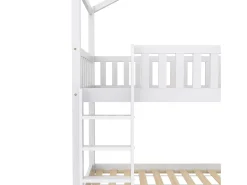 Beliche 90x200 cm com cama de gavetão - madeira maciça de pinho - Branco