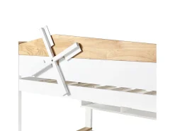 Beliche 90x200cm e 140x200cm - com escada, prateleiras e 2 gavetas - madeira de pinho e MDF - Branco