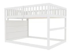 Beliche 140x200cm em madeira maciça - com 4 gavetas laterais - Branco