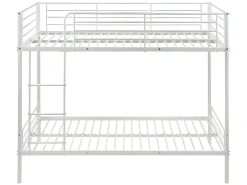 Beliche 2x90x190 cm em metal branco com estrados e colchões - DOUTIS II