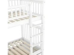 Beliche 2x90x200cm com cama de gavetão 90x190cm - com guarda-corpos e escada - Branco
