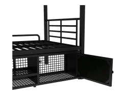 Beliche de ferro 90x200cm - com sapateira e escada - Preto