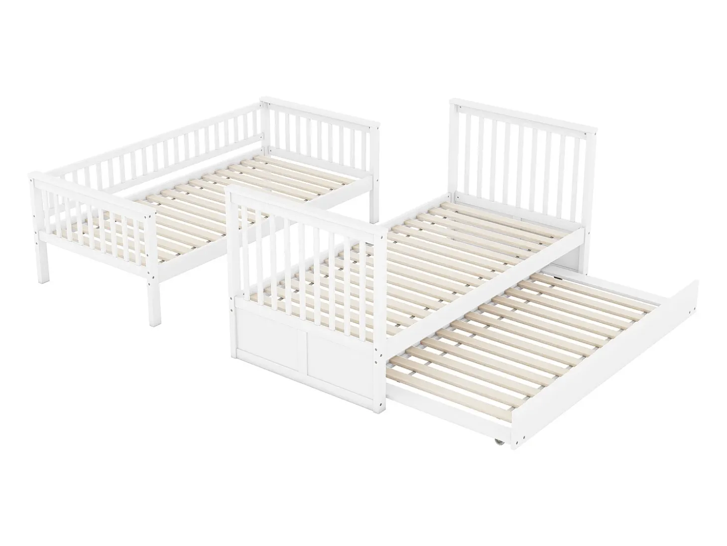 Beliches 2 x 90 x 200 cm + bicama 90 x 190 cm - Madeira MDF - Branco - ANTHONY