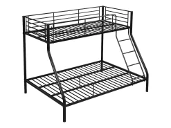 Beliches de aço preto de 90 x 190 e 140 x 190 cm com colchão ELEVATIO IV