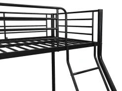 Beliches de aço preto de 90 x 190 e 140 x 190 cm com colchão ELEVATIO IV