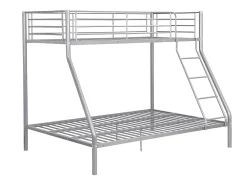 Beliches em aço prateado de 90 x 190 e 140 x 190 cm com colchão ELEVATIO IV