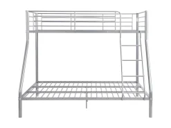 Beliches em aço prateado de 90 x 190 e 140 x 190 cm com colchão ELEVATIO IV
