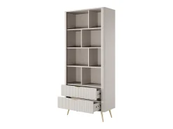 Biblioteca 2 gavetas e 8 nichos MDF bege e dourado - ELONARIA de Pascal Morabito