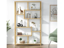 Biblioteca de 8 andares, 100 x 30 x 180 cm Estante independente, estante sobre pés Estantes de armazenamento decorativas