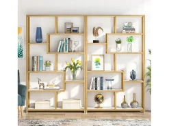 Biblioteca de 8 andares, 100 x 30 x 180 cm Estante independente, estante sobre pés Estantes de armazenamento decorativas