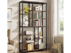 Biblioteca, Estante de Armazenamento com 9 Níveis, Móvel de Armazenamento, Biblioteca Industrial de Metal