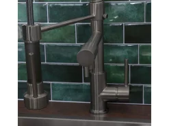 Big Pro Misturadora de lavatório com chuveiro móvel cinza metálico Essebagno