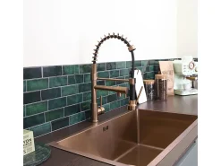 Big Pro Misturadora de lavatório com chuveiro móvel cobre escovado Essebagno
