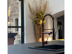 Big Pro Misturadora de lavatório com chuveiro móvel cobre escovado Essebagno