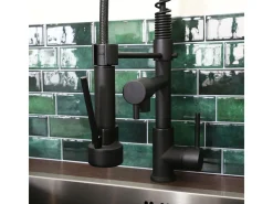 Big Pro Misturadora de lavatório com chuveiro móvel preta Essebagno