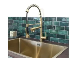 Big Pro Misturadora de lavatório com chuveiro móvel ouro escovado Essebagno