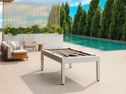 Bilhar de exterior branco e taupe C213,4 x L121,1 x A79,7 cm - STAZIO
