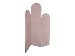 Biombo assimétrico 3 painéis em veludo, L. 120 x A. 180 cm, Rosa, CARMIDA