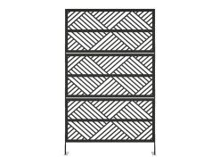 Biombo de exterior design geométrico em metal C117 x A190 cm preto - MONDRILI