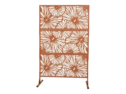 Biombo de exterior design floral em metal C116xA188 cm terracota - VENGY