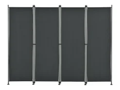 Biombo de privacidade de poliéster com 4 painéis 215 x 170 cm preto 03_0006553