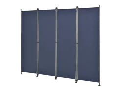 Biombo de privacidade de poliéster com 4 painéis 215 x 170 cm azul escuro 03_0006551