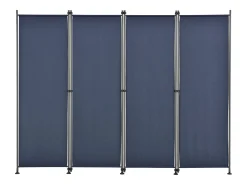 Biombo de privacidade de poliéster com 4 painéis 215 x 170 cm azul escuro 03_0006551