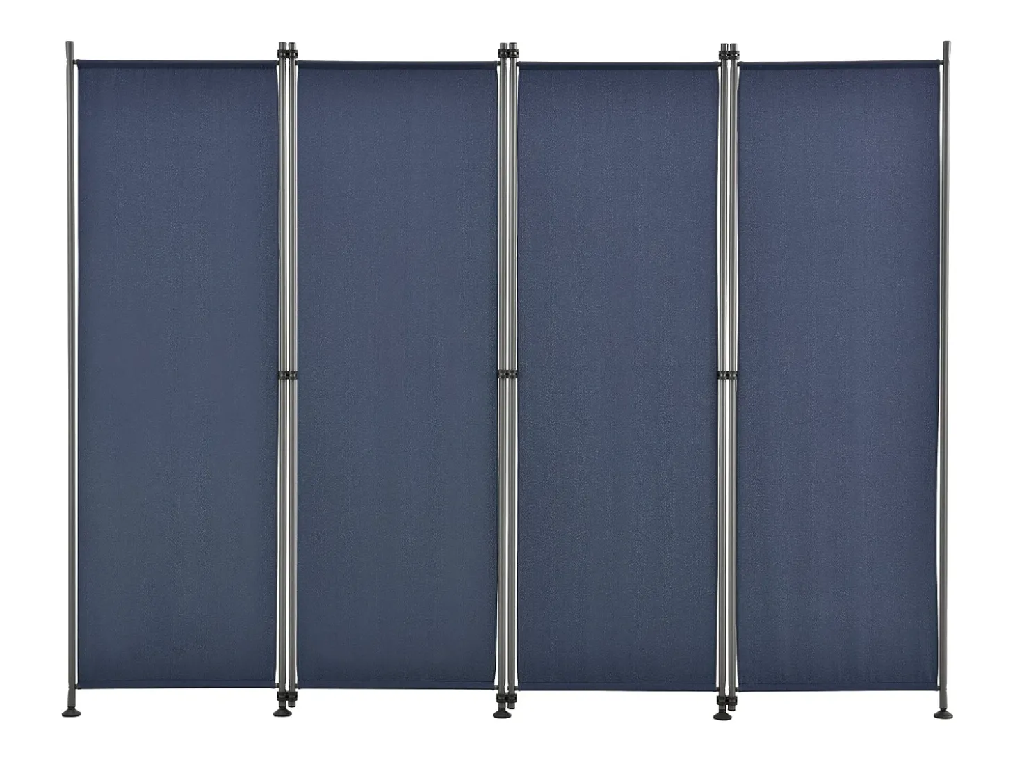 Biombo de privacidade de poliéster com 4 painéis 215 x 170 cm azul escuro 03_0006551