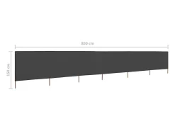 Biombo de tecido com 6 painéis 800 x 120 cm antracite 02_0008836