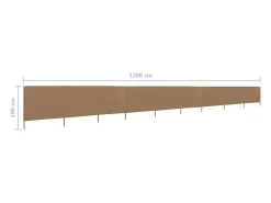 Biombo de tecido com 9 painéis 1200 x 160 cm bege 02_0008864