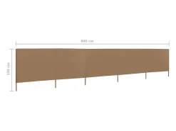 Biombo de tecido com 5 painéis 600 x 160 cm bege 02_0008828