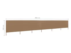Biombo de tecido com 6 painéis 800 x 160 cm bege 02_0008846