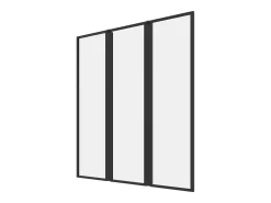 Biombo dobrável para banheira em metal preto fosco estilo industrial, 100 x 140 cm, DISTRICT