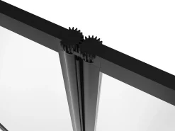 Biombo dobrável para banheira em metal preto fosco estilo industrial, 100 x 140 cm, DISTRICT